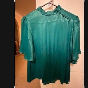 teal mockneck blouse sm zara